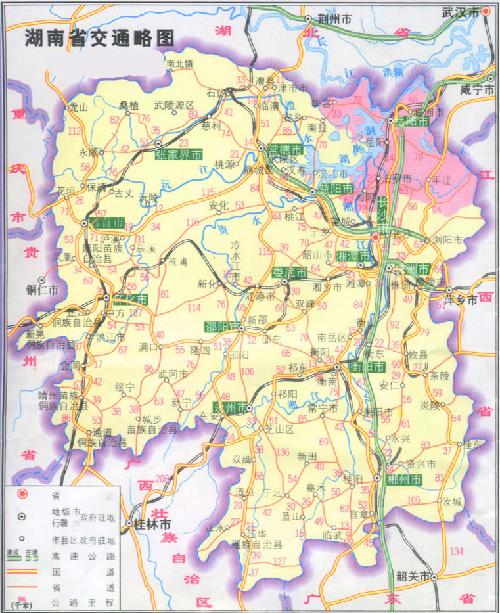 湖南交通地图图片